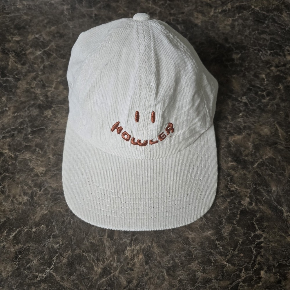 Howler Bros Hat Corduroy Strapback Dad Cap Howler Smiles White Adjustable